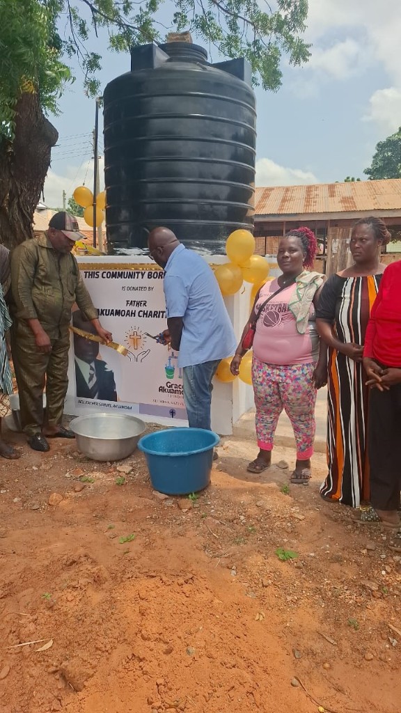 Newly mechanized borehole for the Akoni community
