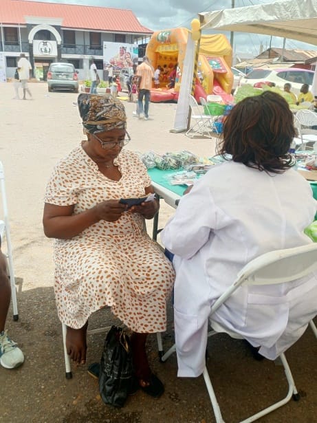 Health screening at the Akropong community health fair