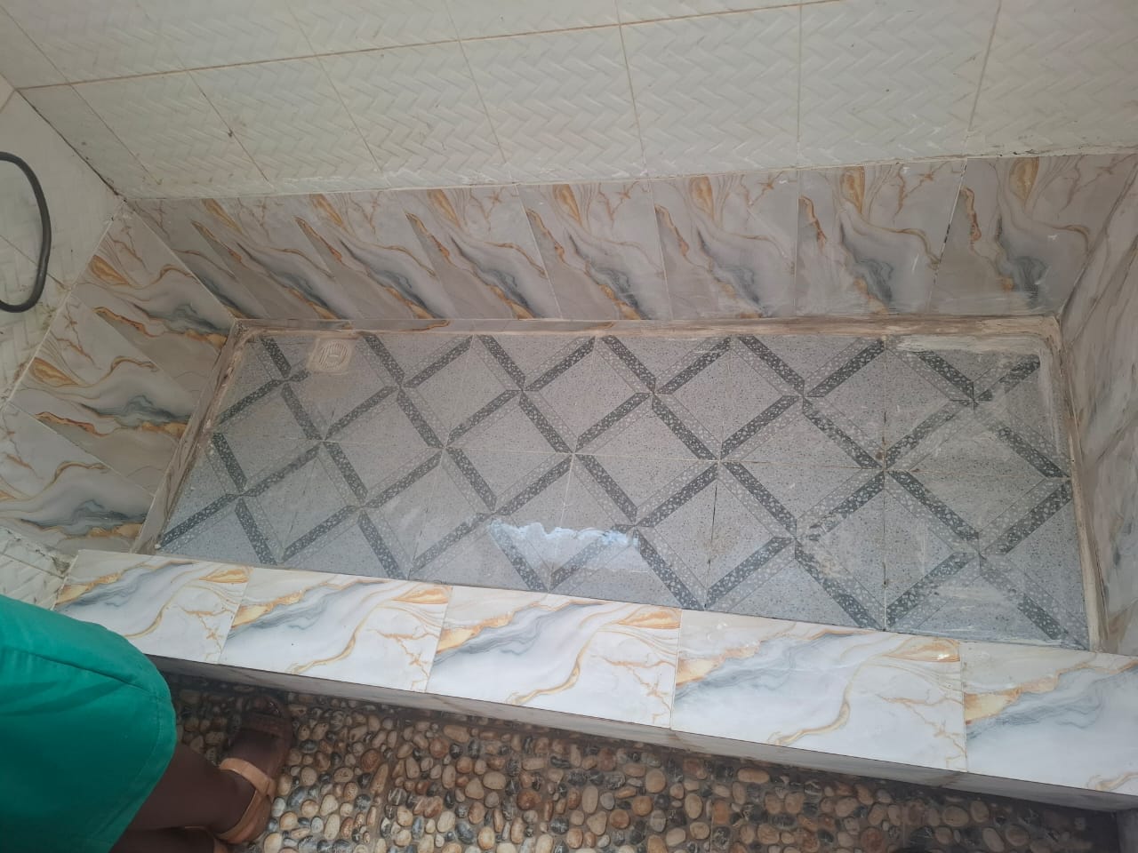 Newly tiled bathroom at Adukrom Clinic