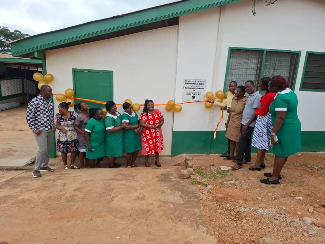 Ribbon cutting at the refurbished Adukrom Clinic